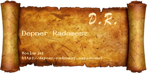 Depner Radamesz névjegykártya